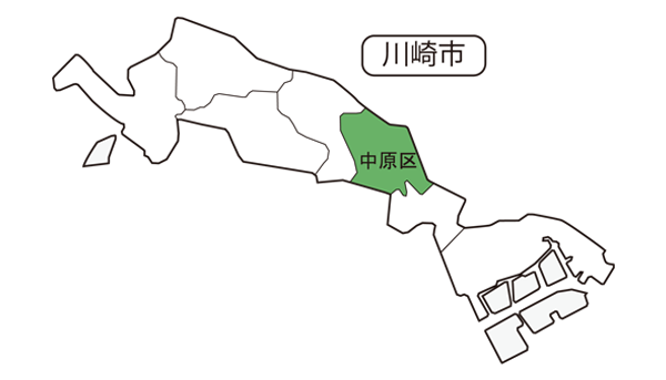 中原区の地図