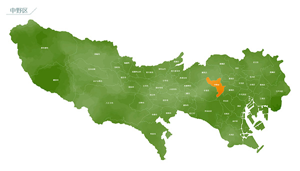 中野区の地図