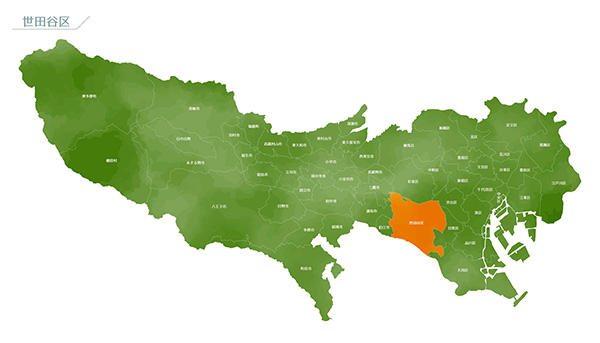 世田谷区の地図