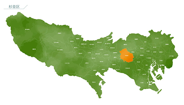 杉並区の地図